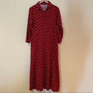 De Backers Red and White Polka Dot Maxi Dress XL